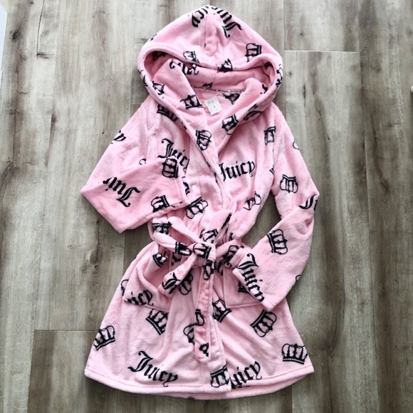 Juicy Couture, Womens, Plush, Shawl, Collar Robe, Pink, Crown Logo, Size S, NEW - Picture 4 of 13